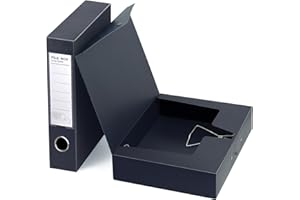 DONGLI 2 Stück A4 Archivbox,Archiv-Schachtel mit 65mm Breit Rücken,Dokumenten-Box A4 mit Metalklemme für Office,Schwarz