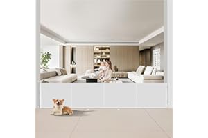 WODONDOG Barrière de Sécurité Rétractable 5M, Barriere de Securite Enfant Extensible, Barriere de Securite Enroulable pour Escaliers et Couloirs