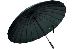 Lancoon 24 Ribs Large Umbrella Fashion Long Handle Straight Anti-UV Sun/Rain Stick Umbrella KS07Green