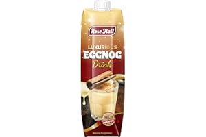 Rose Hall Luxurious Eggnog Drink 1L(34 oz), Rich & Creamy Festive Beverage, Made with Fresh Semi-Skimmed Milk & Cream, Sweet & Lightly Spiced Flavour, Perfect Holiday Drink (Pack of 1)
