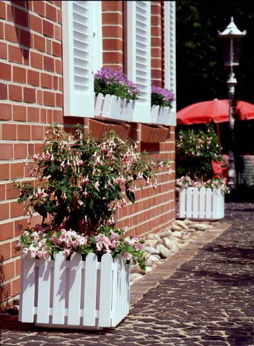 EMSA 956101200 Blumenkasten LANDHAUS, UV-beständig, frostfest, Made in Germany, Weiß, 95 x 20 x 16 cm - 7