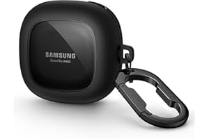 SURITCH Przezroczyste etui kompatybilne z Samsung Galaxy Buds 2 / Buds Live/Buds 2 Pro/Buds Pro/Buds FE pokrowiec ochronny przenośny futerał z brelokiem do Samsung Galaxy Buds 2 czarne