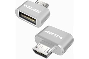 ABRITY Micro USB to USB,USB to Micro USB Adapter,Micro USB Adapter,USB to Micro USB,USB Connector,Micro USB Connector,Micro USB to USB,OTG Adapter for Samsung Galaxy Tab S6 S7 Kindle Cable (2-Pack Silver)