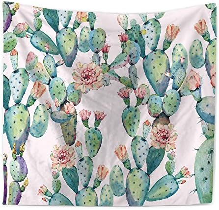 Wall Hanging Tapestry, Hippie Hippy Tapestries, Watercolor Multi-meat botanical cactus Printing Home Tapestry, Cotton Handmade Bedsheet,sofa cover, Bedding Bedspread, Picnic Beach Sheet, Table Cloth, Decorative Wall Hanging,200*150cm