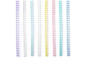 HZAOPZE 8 pcs Pochettes en Plastique à 30 Trous en Vrac avec Anneaux Reliure Épines Peignes 80 Feuilles Capacité pour DIY Papier Cahier Album Bureau Matériel Scolaire(8 Couleur, Ouverture 1,2 cm)