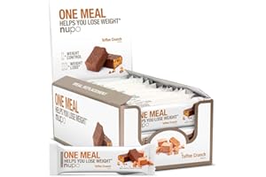 NUPO One Meal Bar – Toffee Crunch I Tasty meal replacement bars for a balanced diet plan I Helps you lose weight I High in protein I 24 vitamins and minerals I 24 x 60g