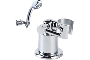 Thapncow Soporte ducha pared acero inoxidable|180° Soporte cabezal ducha ajustable|Soporte ducha con tornillos extraíble|Soporte de cabezal ducha totalmente metálico para baños y aseos Plata