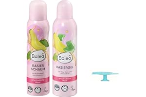 BALEA PROFESSIONAL Balea 2er-Set: Rasiergel Aloe Vera & Avocadoöl, 200 ml + Rasierschaum Avocadoöl & Vitamin E, 150 ml + Bonus : Silikonschwamm für glatte, gepflegte Haut