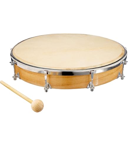 Tambourin Adulte 10 Pouces à Double Rangée De Cloches - Instrument Percussion Laser Coloré
