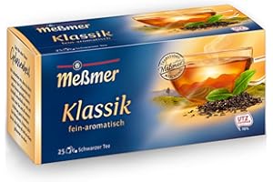 ‎MEßMER Meßmer Klassik | Schwarzer Tee | fein-aromatisch | 25 Teebeutel | Vegan | Glutenfrei | Laktosefrei