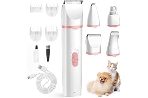 Airminti 4in1 Tosatrice Silenziosa Professionale per Cani e Gatti, Ricarica USB, Tosatrice per Gatti e Cani di Piccola e Media Taglia