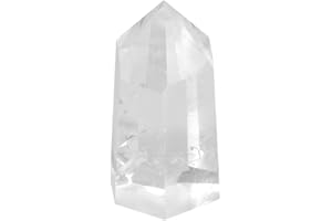 mookaitedecor Healing Crystals Point Wand Tumbled Faceted Prism Reiki Stone Meditation Decor, Natural Clear Quartz/Rock Quartz