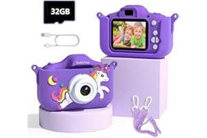 SeHeTop Appareils Photo Numériques Enfant, 1080P HD Appareil Photo Enfant, Mini Caméra Jouet Rechargeable Caméscope, Cadeau pour Filles et Garçons 3-10 Ans avec écran de 2.0 Pouces (Violet)