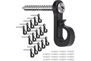 SELEWARE Q Ganchos para colgar luces de cadena al aire libre, ganchos de luz de Navidad con tornillo, ganchos de luz para interiores y exteriores, clips para colgar luces de hadas 15 unidades