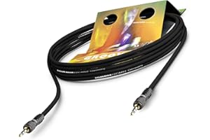 SOMMERCABLE Sommer Cable 1,5m Adapterkabel Mini-Klinke 3,5mm auf Mini-Klinke verschraubbar an Taschensender Stecker HICON HI-J35S-Srew-M - GOCU-0150-SW