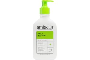 AmLactin Daily Nourish Therapeutic Body Lotion för torr hud - utan skrubb exfolierande och återfuktande - AmLactin 12 % mjölksyra lotion, 235 ml (förpackningen kan variera)