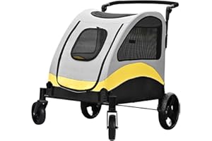 BingoPaw Passeggino per Cani Taglia Grande Media Piccola 55kg Carico, Carrozzina per Gatti con Artrite Pieghevole con 4 Ruote per Fare passeggiate Viaggio Jogger