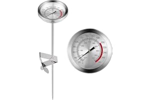 Cabilock Termometro per friggitrice con termometro per carne facilmente leggibile per alimenti per tacchini, barbecue, forno, 23 cm