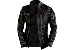 Jorde Calf Men’s Vintage Cafe Racer Retro 2 | Black Retro Moto Distressed Genuine Leather Jacket| Vintage Style Motorcycle Black Jacket