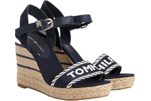 Tommy Hilfiger Damski sezonowy pas klinowy Fw0fw07088 Espadryle, Niebieski kosmiczny niebieski, 41 EU