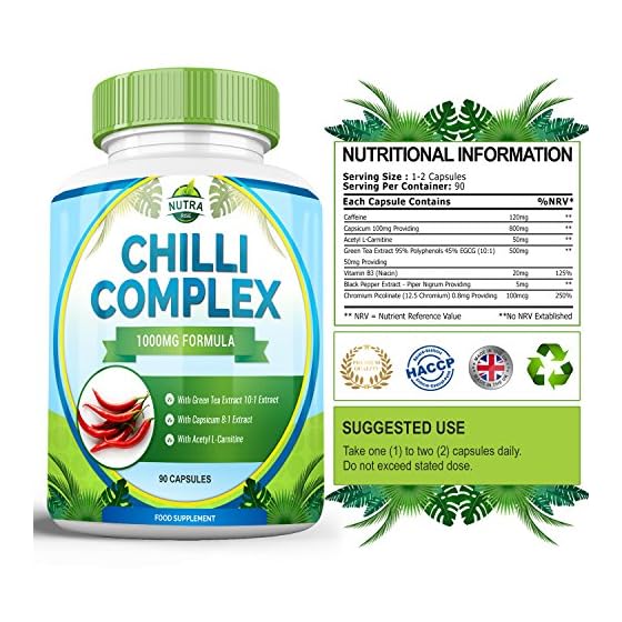 Cayenne Pepper Supplement Capsicum Capsules with Capaicin & Green Tea Extract, Cayenne