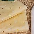 SATYAM KRAFT Multi Purpose Net Fabric Cloth for Decoration, for Parties, Costumes, Gift Packing, Party Decor, Backdrop Material for mandap, Pooja Background Stand (Golden Polka Dot, 10 Meter)