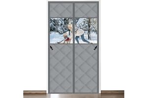 SUNOYA Magnet Thermovorhang Kälteschutz Tür, 90 x 210cm Türvorhang Kälteschutz, Wärmeschutzvorhang Tür Winter, Isolier Vorhang Winddicht, Wasserdicht, mit transparentem Sichtfenster