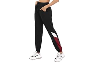 Marvmys Pantaloni Tuta Donna Cotone Colori Contrastanti Pantaloni Sportivi Donna Pantaloni Running Donna Pantaloni Casual Yoga Fitness Larghi Trekking