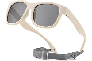 AHLSEN Baby-Sonnenbrille mit verstellbarem Riemen für Kleinkinder, polarisierte, flexible Sonnenbrille mit quadratischem Rahmen für Kleinkinder, Jungen und Mädchen im Alter von 0–3 Jahren, 100 % UV400-Schutz