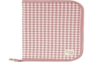 Walking Mum. Libro della nascita I Love Vichy Custodia per libretto con tasche trasparenti e chiusura a zip. Colore rosa, dimensioni 19 x 28 x 1 cm.