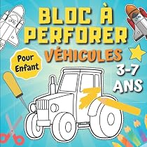 Kit Poinçonnage Enfants - 4 Cartes Véhicules & Engins (100% Recyclé) + Poinçon & Feutre - Activité Manuelle Montessori Allemand