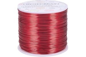 BENECREAT 235m 0.8mm Filo di Alluminio Rosso Gioielli Filo di Metallo per Lavorazione Artigianale per Artigianale in Rilievo Calibro 20