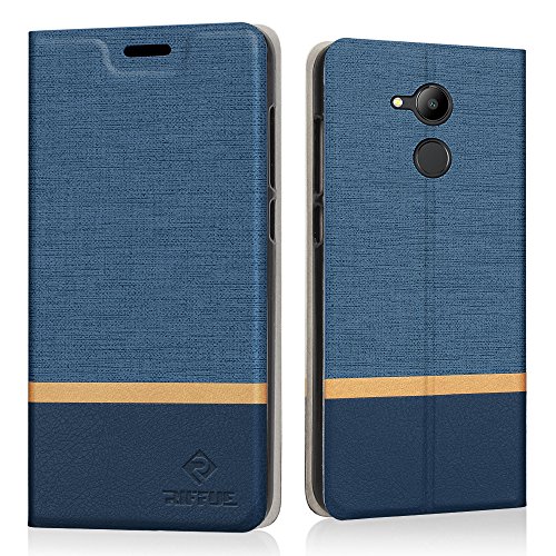 confronta il prezzo Honor 6C Pro Custodia, Cover Huawei Honor 6C Pro, RIFFUE Copertura Protettiva Sottile del Modello Retrò in Denim a Portafoglio Liscio in Pellicola PU Per Huawei Honor 6C Pro - Blu miglior prezzo