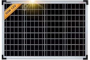 ENJOY SOLAR Enjoysolar Mono 50 W 12V Pannello solare monocristallino Pannello solare fotovoltaico ideale per camper, case da giardino, barche.