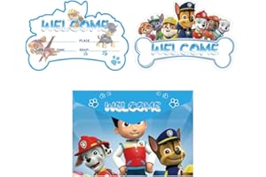 SCOOVY 16 Pcs Paaw Dog Patrol Biglietti Invito Compleanno, Biglietti Invito per Bambini, Invito Compleanno con Buste, Decorazioni per Feste, Inviti Inglesi per Festa di Compleanno per Ragazze e Ragazzi
