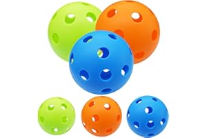 AXKAL Pickleball Balls Pickle Baseball Indoor Outdoor Plastic Balls Putting for Garden Putter Aiming Line Value 6 Pcs, Golf Training Accessory Balls for Indoor Outdoor Men Women