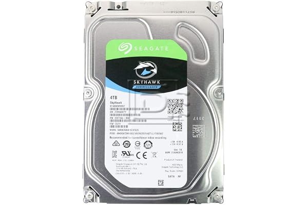 Seagate SkyHawk 4 TB Surveillance Internal Hard Drive HDD 3.5 Inch SATA 6 Gb/s 64 MB Cache for DVR NVR Security Camera System with Drive Health Management (ST4000VX007)