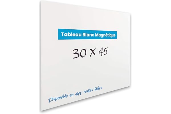 Vivol Eco - Tableau blanc magnétique - 30 x 45 cm - Sans cadre - Sans bord - Tableau magnétique mural - Porte-stylos - 6 tailles - Magnétique et inscriptible - Blanc