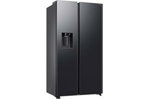 Samsung RS70F67KCFEF Side-by-Side Kühl-Gefrierkombination, AI Kühlschrank mit Gefrierfach, 178 cm, 634 l, Eis-/Wasserspender mit Tank, AI Energy Mode, Twin Cooling+, Metal Cooling, Black Steel