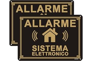 Andchi 2 Pezzi Cartello di Sicurezza da Cantiere, Cartello di Sorveglianza in Alluminio, Impermeabile e Antiruggine 25 x 35 cm