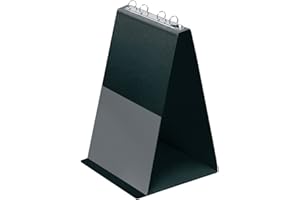 VELOFLEX 4102080 - Tablica flipchart DIN A4 format pionowy, z przezroczystymi tulejami, wykonana z PVC, stojak na stół prezentacyjny, czarny flipchart, segregator ringowy stojący