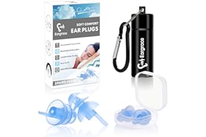 EARGRACE Tapones para los oídos para dormir 2 pares - SNR 32dB Tapones para los oídos con reducción de ruido, tapones reutilizables de silicona suave para dormir, roncar, viajar, estudiar, trabajar(Azul)