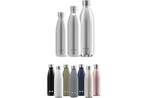 ‎FLSK FLSK Edelstahl Trinkflasche (350ml, 500ml, 750ml, 1000ml) • Thermosflasche für Warm- & Kaltgetränke • BPA-frei • Extrem leichte Isolierflasche • Wasserflasche auslaufsicher bei Kohlensäure