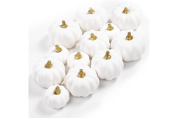 Benjia Höstdekorationer Pumpa, Mini Liten Höst Konstgjord Pumpa för Höstskörd Halloween Thanksgiving Falsk Pumpa Hem Bordsdekoration (12 st
