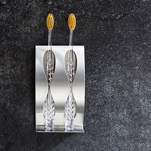 Zahnbürstenhalter ICOCO Selbstklebende Zahnpasta mit Zahnbürstenhalter Edelstahl - 2