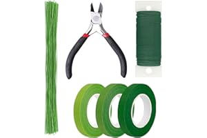 WUWYOUWL Floral Arrangement Kit, Floral Arrangement Tools, Including Floral Tapes & Wraps, Floral Wire Cutter, Floral Tape, Floral Stem Wires, for DIY Bouquet Stem Wrap Florist (6Pcs)