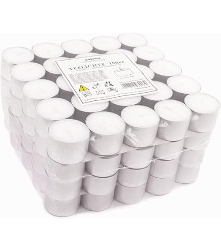 38mm Candele Tealight Gies - Confezione Da 250 Pezzi, Durata 8 Ore, Diametro 38mm Tealight 8 Ore
