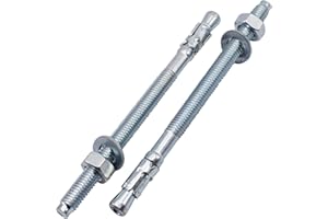 SKIR'CO (10 pièces) Ancrages à cales zingués M8 x 120 mm, Chevilles métalliques, Boulon d'ancrage, Ancrages de maçonnerie, Ancre à béton