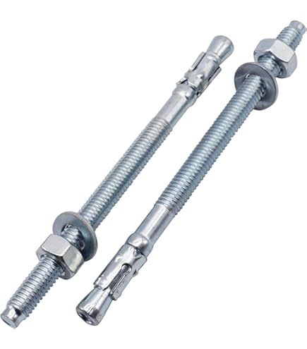 Tasselli In Acciaio Zincato Ancoraggi A Cuneo Per Calcestruzzo - 25 Pezzi, Misura 3/8-16 X 3 Pollici, Zincati | Per Fissaggi Pesanti In Muratura Gazebo 3x9 - Foto 5