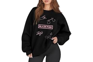 GENERIC Sweat-Shirt Born Pink Noir et Rose World Tour à col Rond et Manches Longues Sweat-Shirt Tenues pour Concert